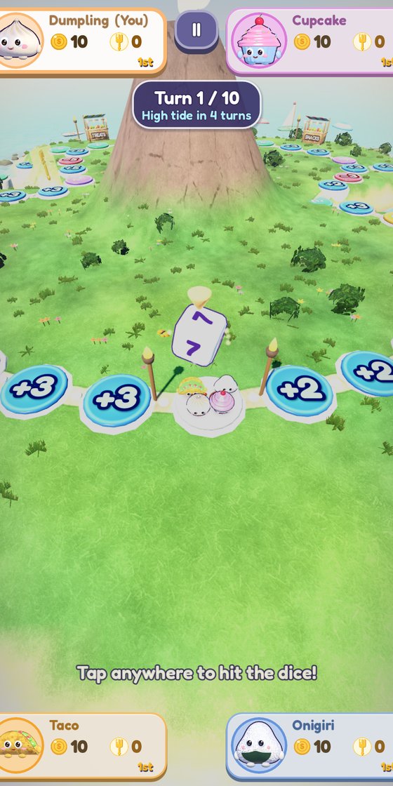 Crumbellion: snack mascots on the Snack Island board